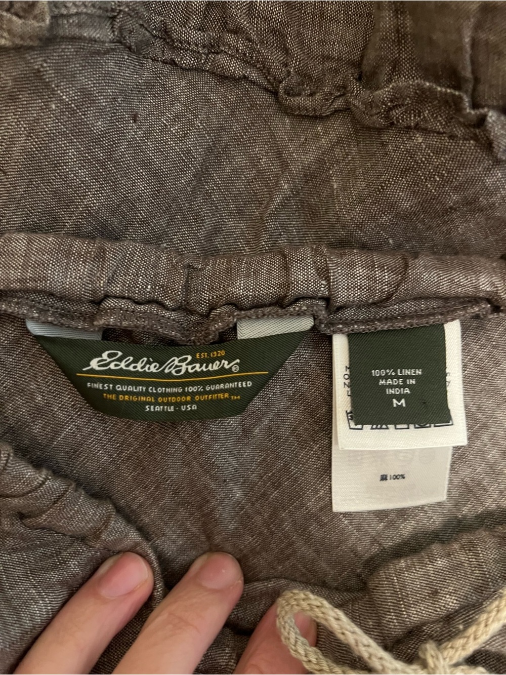 Eddie Bauer Women's Linen Drawstring Shorts — Taupe Brown